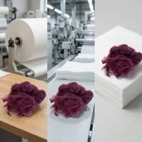 Fibre de polyester recyclée colorée pour tissus non tissés et feutres aiguilletés