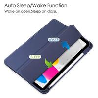 Étui de protection pour Apple iPad 10, iPad 11 2025 A16, Air13, en acrylique et cuir plat avec emplacement pour stylet