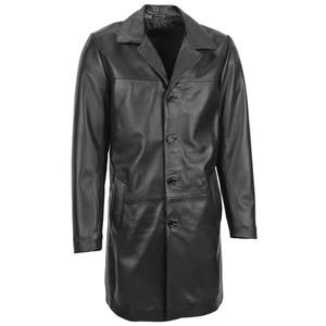 Manteau en cuir de luxe, sur mesure, de haute qualité, à carreaux, pour homme, veste décontractée tendance, manteau long en peau de mouton pour homme - Product Image 1