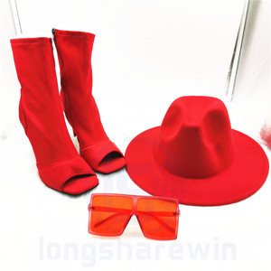 Bolso de mano mate de PVC para mujer, a la moda, bolsas coloridas de gelatina y Sandalias de tacón alto, conjuntos de sombreros fedora - Product Image 3