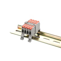Bloc de bornes à raccordement rapide DF-2608-4C-DIN pour montage sur rail DIN, connecteur de câble électrique à levier à ressort 1P