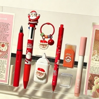 Ensemble de papeterie de Noël 7 pièces à thème dessin animé, comprenant ruban correcteur et gomme, fournitures scolaires