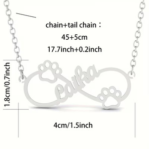 Collana alla Moda in Acciaio Inossidabile con Impronta di Zampa Animale, Ciondolo Minimalista Personalizzabile con Nome, Grazioso Regalo di Compleanno <span class=keywords><strong>per</strong></span> Ragazze - Product Image 3