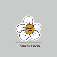 Pour la petite fleur blanche transfrontalière merci papier enduit UV étanche autocollants d'étanchéité boîte-cadeau emballage étiquettes faites à la main