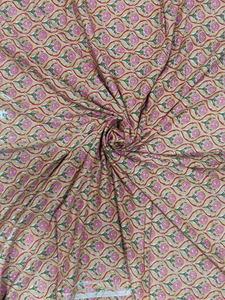 Tela de Voile de Algodón Estampada a Mano con Motivos Florales, Material para Vestidos Indios, por Metro, para Coser, Manualidades y Decoración del Hogar - Product Image 6