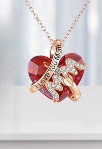 Collana con Gemma d'Amore per la Festa della Mamma, Bestseller E-commerce Transfrontaliero, Ciondolo Semplice e alla Moda 'Ti Amo Mamma' - Product Image 6