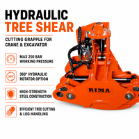 Cisaille à arbres CLG120 CTG150 CLG180 CTG180 pour grue, 4 modèles, grappin simple ou double griffes