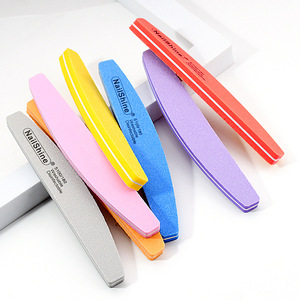 OEM professionale Mini mezza luna tampone per unghie doppia faccia 100/180 sabbia <span class=keywords><strong>colorata</strong></span> spugna con smeriglio in acciaio carta <span class=keywords><strong>vetrata</strong></span> per unghie lucide - Product Image 5
