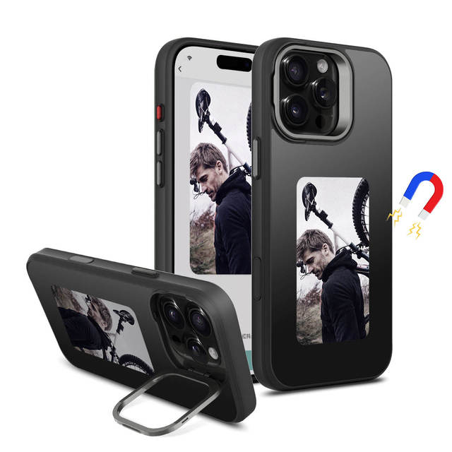 AilesTecca NFC Phone Case LED Smart E Ink Screen Phone Cases PC Cover Nfc DIY Picture Ink Phone case for iphone 15 16 17