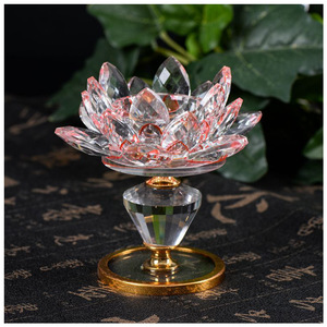 Portalámparas de mantequilla de loto de cristal creativo, decoración de portavelas de cristal para el hogar, portalámparas <span class=keywords><strong>Fogon</strong></span> - Product Image 5