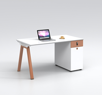 Bureau de direction moderne en L avec ventilateur double tête, verrouillage par mot de passe, hauteur réglable, quincaillerie antirouille, écologique