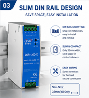 Alimentation électrique CC-CC LEYU DDR-120D 120W 12VDC 10A, entrée haute tension, convertisseur monté sur rail DIN, automatisation industrielle