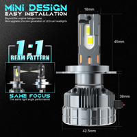 Ampoule de phare LED H4 H7 180W 20000LM, éclairage de voiture haute puissance avec pilote, longue portée 1000m+, durée de vie 50000H