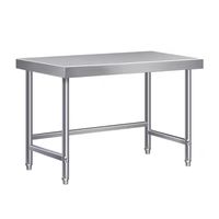 Table de travail en acier inoxydable 201/304, revêtement en poudre de qualité alimentaire, pieds réglables en hauteur, vente directe d'usine, cuisine commerciale