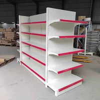 Estanterías Metálicas Resistentes de Color Negro Mate para Supermercados, Góndolas, Estantes para Tiendas de Conveniencia, Diseño CAD Integral, Certificación CE e ISO