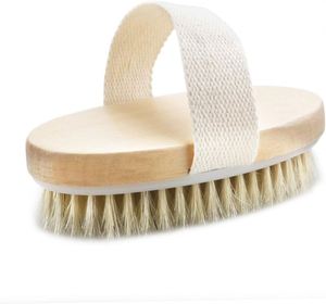 Brosse corporelle sèche en bois à poils naturels pour le bain, vente en gros - Product Image 4