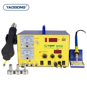 Station de Soudage Automatique 750W Station de Rework à Air Chaud 909S avec Écran LCD Alimentation <span class=keywords><strong>DC</strong></span> CE pour la Réparation de Téléphones Mobiles PCB BGA - Product Image 2