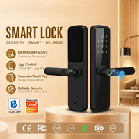 Cerradura Inteligente Tuya WiFi con Huella Digital y Contraseña para Apartamentos, Casas y Habitaciones, Cerraduras Inteligentes de Seguridad TTlock para Puertas de Madera
