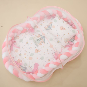En gros, Pare-chocs <span class=keywords><strong>de</strong></span> <span class=keywords><strong>lit</strong></span> tressé en coton à 3 brins pour berceau et <span class=keywords><strong>lit</strong></span> bébé, type coussin à nœuds - Product Image 1