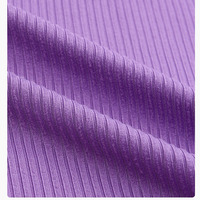 Vente en gros de tissu à tricoter nervuré brossé 4*2 tissu spandex en polyester pour vêtements