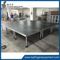 Plateforme de scène en aluminium pour événements, podium extérieur à quatre pieds pour concerts et mariages, certifié