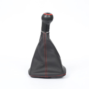 Funda de cuero para palanca de cambios de coche, costuras rojas, diseño ergonómico para Volkswagen Golf 4 - Product Image 5