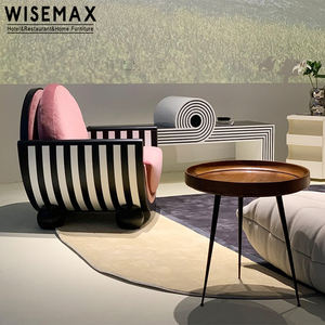WISEMAX FURNITURE Mobilier italien léger et luxueux pour la maison Chaise de loisirs moderne avec sourire Canapé à cadre en contreplaqué de France pour appartement - Product Image 3