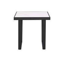 Table d'appoint en métal et céramique 50x50x50cm 10:15cm