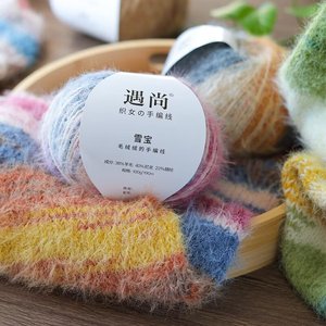 Kit de Accesorios para Tejer a Mano Antipilling al por Mayor, Hilo Acrílico de Terciopelo Mezclado de 100g para Gorros, Bufandas, Chales y Abrigos - Product Image 1