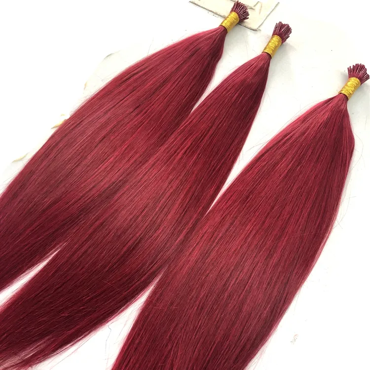 Virgin Mink Brazilian Hair Virgin Cuticle Aligned Hair Virgin HOT RED ITIP HAIR EXTENSION TAPE EXTENSION