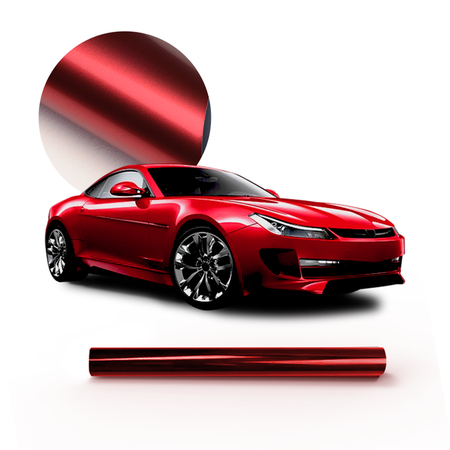 7.5mil Satin Red Colored TPU PPF Dry Install Paint Protection Film Super Hydrophobic Car Wrap