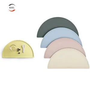 Modern Mode Warna Kulit Imitasi Pvc Tempat Tikar Oval Halus Elegan Taplak Meja Tatakan Hijau Non-Slip Isolasi Dicuci