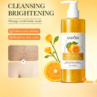 SADOER Gel Douche Liquide Orange VC 300ml Exfoliant Doux Éclaircissant Hydratant Contrôle du Sébum Nettoyage en Profondeur Peaux Sèches