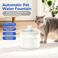 Fontana d'Acqua Automatica Senza Fili Elecpet da 2,5L per Animali Domestici con Separazione Acqua-Elettricità