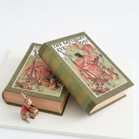 Boîte en papier en forme de livre vintage en matériaux recyclés, boîte de rangement en carton décorative pour emballage cadeau