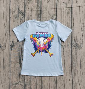 BT1251 Camiseta de Manga Corta para Bebé Niño con Estampado de Bombas Azules, Ropa de Verano - Product Image 2