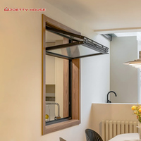 Ventana Plegable de Aluminio y Vidrio con Aislamiento Acústico, de Alta Eficiencia, con Apertura Vertical y Doble Vidrio Templado