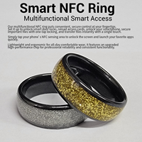 Bague Intelligente NFC en Céramique Étanche IP68 Effet Bois Tendance pour Hommes/Femmes/Adultes/Enfants – Carte de Visite et Contrôle d'Accès Sans Contact