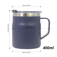 Gobelet isotherme en acier inoxydable de 12 oz pour vin et café, tasse de 16 oz avec couvercle à boire directement et poignée