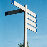 Cadre de signalisation routière en acier galvanisé anti-corrosion thermolaqué, fournisseur personnalisé de poteaux de signalisation routière