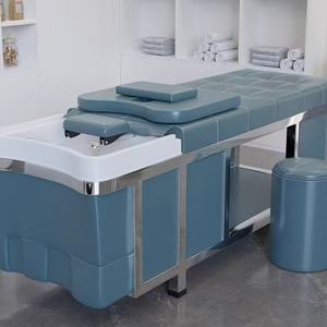 Cama de Champú para Terapia Capilar de Acero Inoxidable para Salón de Belleza con Circulación de Agua a Temperatura Constante y Calentador Integrado - Product Image 4