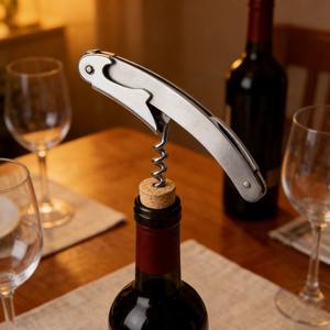 Tire-bouchon professionnel en acier inoxydable pour serveur, ouvre-bouteille pliable avec vis en spirale pour bar, restaurant et usage domestique - Product Image 6