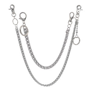 Punk Hip Hop Y2K Street Style Acier Inoxydable Fer Argent Sétaire Taille Poche <span class=keywords><strong>Gourmette</strong></span> Gothique Ceinture Jean Portefeuille Chaîne pour Hommes Femmes - Product Image 1
