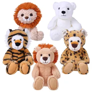 Cute Soft Safari Animal Baby Toys Custom Stuffed Animals Plush Toys Lion Tiger Leopard