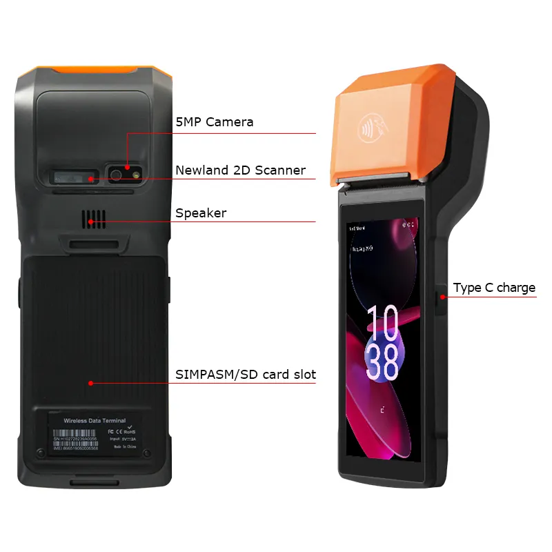 H10 Android 13 8-Core 4G Main Bill Machine Terminal Caisse Enregistreuse NFC De Poche Mobile Pos Portable Facturation Machine POS Système