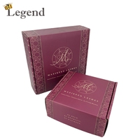 Boîte d'expédition en carton ondulé personnalisée, boîte en carton de luxe à motif violet, boîte d'emballage pour cosmétiques, bijoux, perruques, taille personnalisée