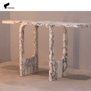 Tostone Luxurious Natural Calacatta Viola Marble Stone Rectangle <strong>Console</strong> <strong>Table</strong> For Indoor Living Room Hotel Furniture Decoration - Product Image 4