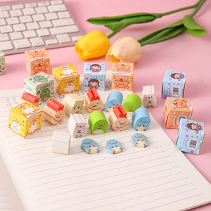 Gomme à effacer mignonne en forme de boulette de dessin animé, petite gomme à effacer en PVC pour étudiants - Product Image 2
