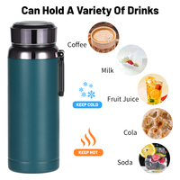 Gourde isotherme Olerd en acier inoxydable 304 avec couvercle à affichage LED de la température et corde, idéale pour les cadeaux d'affaires