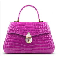 Sac à main de luxe de haute qualité en cuir de crocodile véritable brillant, sac fourre-tout pour femme en peau exotique